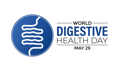World Digestive Health Day design vector. May 29. Stomach health Awareness Campaign Template. Banner poster, flyer and background design. - obrazy, fototapety, plakaty