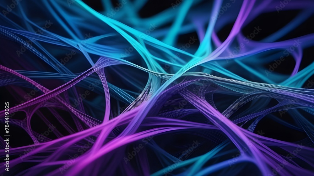 Leinwandbilder futuristic blue abstract background with dynamic wave patterns. this technological backdrop embodies