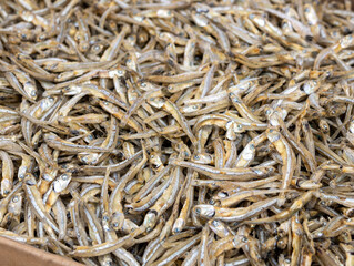 Dried vanchovy fish sold in the market