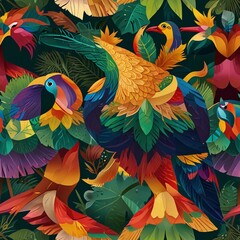 Obraz premium seamless pattern with birds