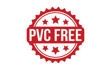 Pvc Free Stamp. Red Pvc Free Rubber grunge Stamp