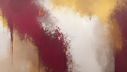 Abstract Maroon, Gold and Gray art Oil painting style. Hand drawn by dry brush of paint background texture