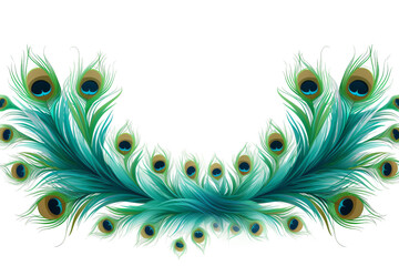 Obraz premium Majestic Peacock Feather Unfolding. On White or PNG Transparent Background.