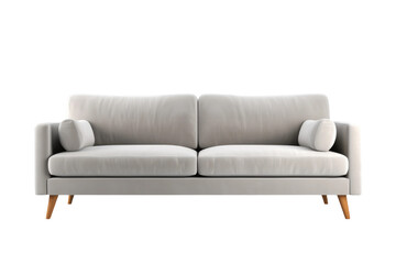 Serene Haven: White Couch Bliss. On White or PNG Transparent Background.