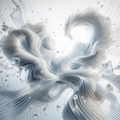 흰 배경, 추상적인 3D 디자인(White background, abstract 3D design)