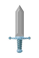 Medieval sword with metal handle. Vector illustration	
