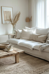 Creating a minimalist and tranquil living room atmosphere with Scandinavian design influences