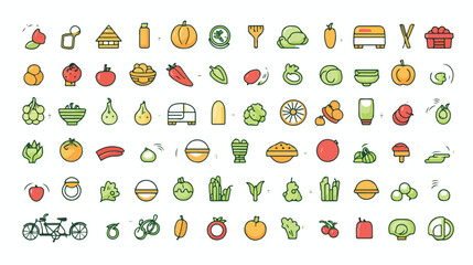 Healthcare icons. Set of line icons on white background