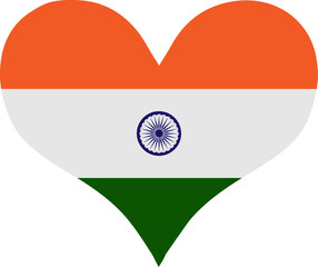 Indian Flag in Heart Shape
