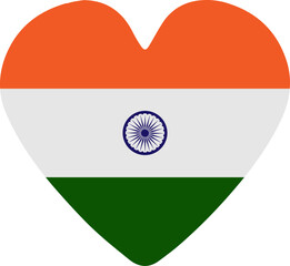Indian Flag in Heart Shape