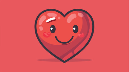 Heart emoticon icon. Flat illustration of heart emo - obrazy, fototapety, plakaty
