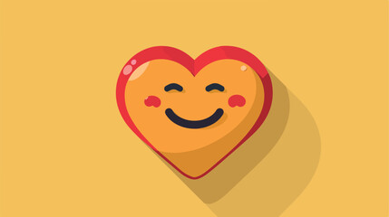 Heart emoticon icon. Flat illustration of heart emo - obrazy, fototapety, plakaty
