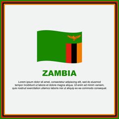 Zambia Flag Background Design Template. Zambia Independence Day Banner Social Media Post. Zambia Banner