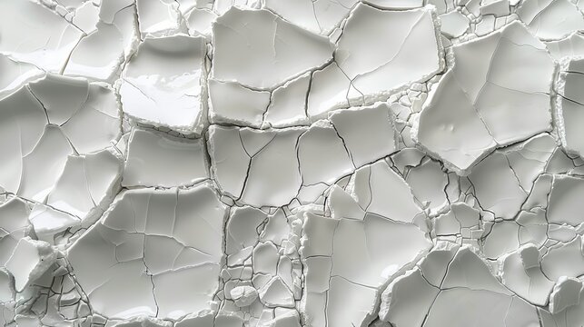   A tight shot of a fractured surface, displaying white paint atop and beneath