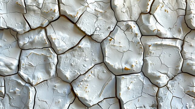   A tight shot of a splintered surface, adorned with white paint and speckles of gold