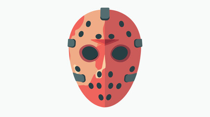 Hockey mask icon in flat style isolated on white background