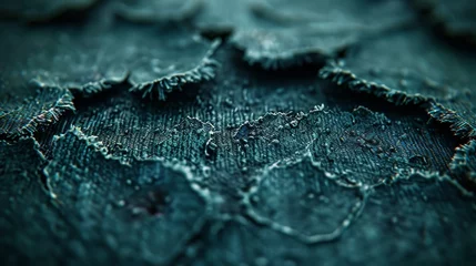 Fotobehang  water drops glistening on surface, leaves design adorning its edge © Jevjenijs