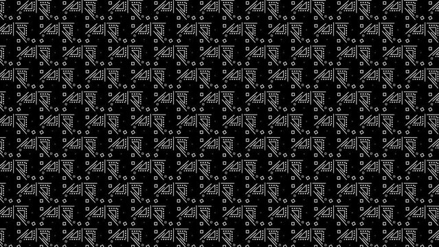 Memphis style background. Abstract animation of a retro patterns with geometrical shapes and lines. Seamless loop pop art design