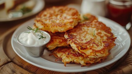 Dishes of Ukraine: potato pancakes .