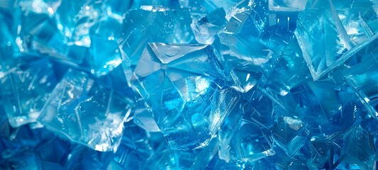 Geometric texture of blue ice. background. ideal edges, generative ai