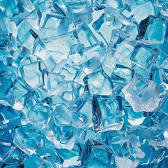 Geometric texture of blue ice. background. ideal edges, generative ai