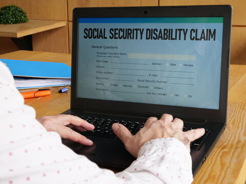 Social Security Disability Claim is shown using the text