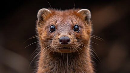   A tight shot of a small animal's face against a blurred background