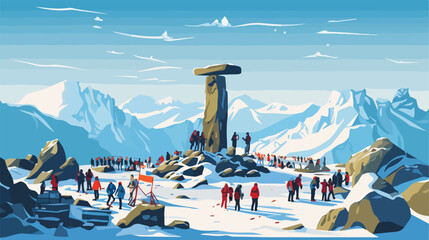 Illanaaq Inukshuk the symbol of 2010 Winter Olympic - obrazy, fototapety, plakaty