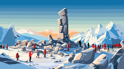 Illanaaq Inukshuk the symbol of 2010 Winter Olympic - obrazy, fototapety, plakaty