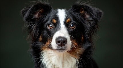  black-and-white facial features, brown and white snout