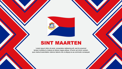 Sint Maarten Flag Abstract Background Design Template. Sint Maarten Independence Day Banner Wallpaper Vector Illustration. Sint Maarten Vector