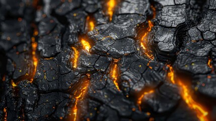   A tight shot of wood with flame ascending from its upper end and embers at the base - obrazy, fototapety, plakaty