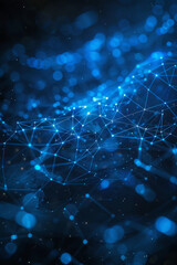A blue digital technology network chart background representing a creative approach to Information Architecture.