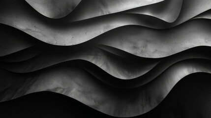 Sleek and atmospheric black minimal abstract shapes and textures in high quality 4k illustration, evoking a dark, moody feeling with a black and white color palette. - obrazy, fototapety, plakaty