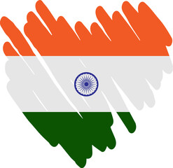 Indian flag in heart 