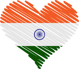 Indian flag in heart 