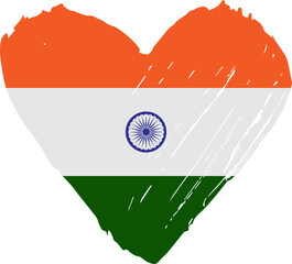 Indian flag in heart 