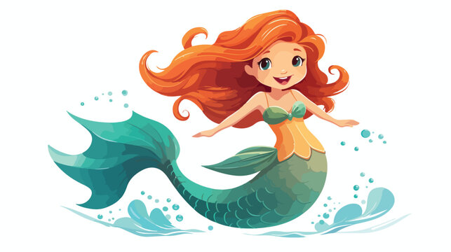 Image illustration of mermaid girl with fish tail 2