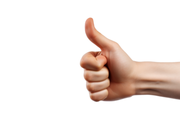 The Gesture of Approval. On White or PNG Transparent Background.