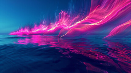 Electric spirals on clear evoke the pulsing heart of modernity.