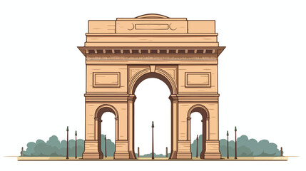 Fototapeta na wymiar India gate .. 2d flat cartoon vactor illustration isolated