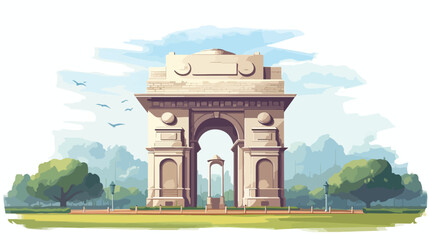 India gate .. 2d flat cartoon vactor illustration isolated