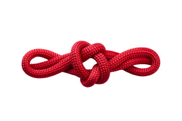 Crimson Ribbon Dance: Red Rope on White Canvas. On White or PNG Transparent Background.