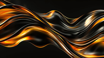 Luxurious black and gold abstract flames add drama to creative photo collages.