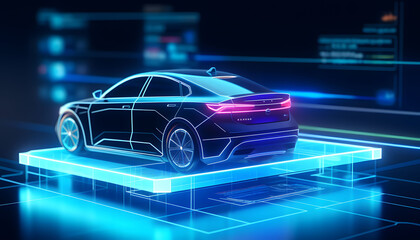 Innovative car diagnostics illustration