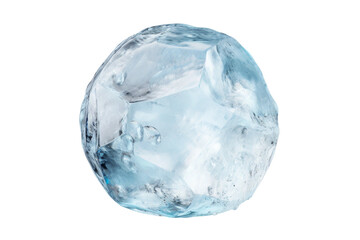 Ethereal Blue Diamond Glowing on Pure White Canvas. On White or PNG Transparent Background.