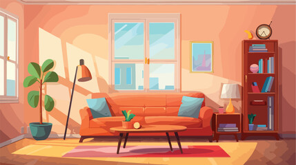 Interior of the living room. 3D illustration. .. 2d