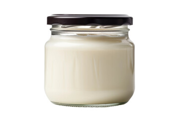 Milky Elegance: A Jar of Fresh Milk on a Clean White Background. On White or PNG Transparent Background.