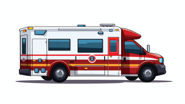 Isolated illustration of ambulance car  colored dra