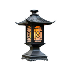 Japan Iron Lantern. Isolated on transparent background.